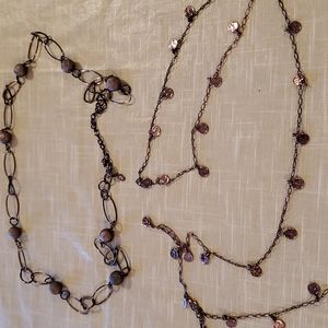 Two Joan rivers chocolate brown necklaces
